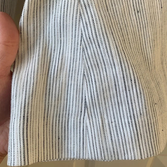 Theory Double Breasted Linworth Ikat Tierra Linen Blazer Coat Beige Gray Size 2 - Picture 6 of 9